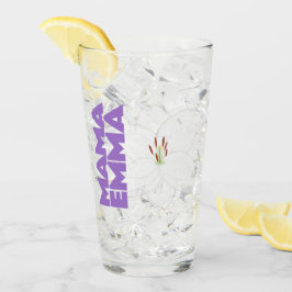 Copa de vidrio floral personalizada con diseño lir