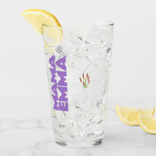 Copa de vidrio floral personalizada con diseño lir