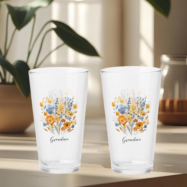 Copa de vidrio floral personalizada para regalo de (Subido por el creador)