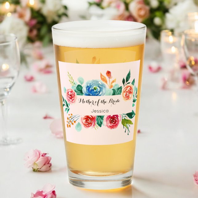 Copa de Vidrio Floral Rosa Madre Boda (Subido por el creador)