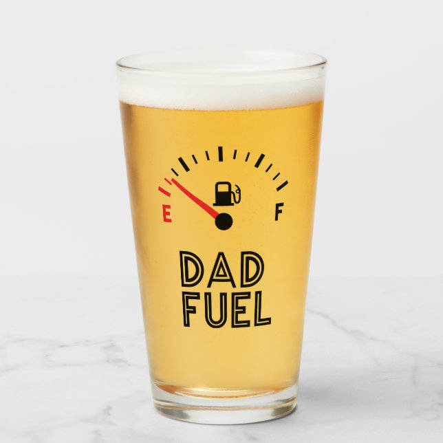 Copa de vidrio para consumo de cerveza "Dad Fuel" (Anverso (lleno))