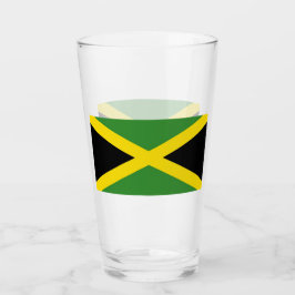 Copa de vidrio patriótica con bandera de Jamaica