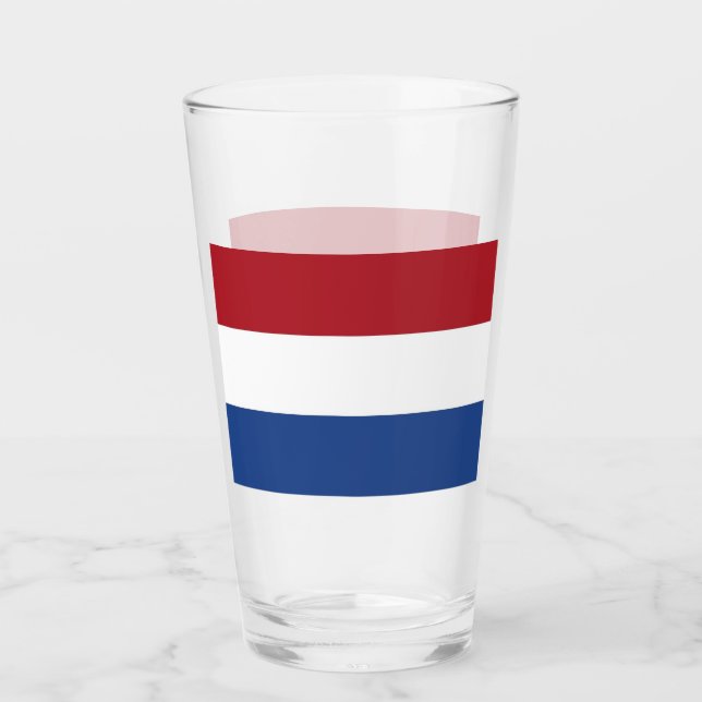 Copa de vidrio patriótica con bandera de los Paíse (Anverso)