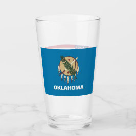 Copa de vidrio patriótica con bandera de Oklahoma