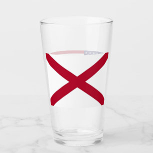 Copa de vidrio patriótico con bandera de Alabama, 