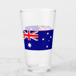 Copa de vidrio patriótico con bandera de Australia