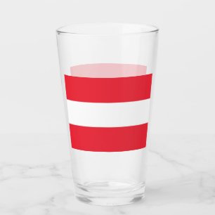 Copa de vidrio patriótico con bandera de Austria