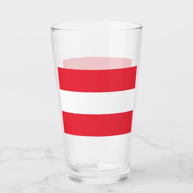 Copa de vidrio patriótico con bandera de Austria (Anverso)