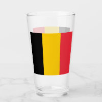 Copa de vidrio patriótico con bandera de Bélgica