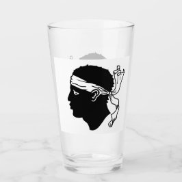 Copa de vidrio patriótico con bandera de Córcega, 