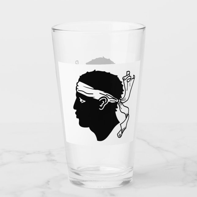 Copa de vidrio patriótico con bandera de Córcega,  (Anverso)