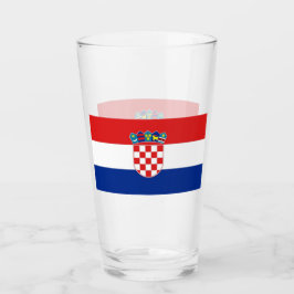 Copa de vidrio patriótico con bandera de Croacia