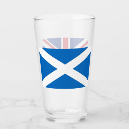 Copa de vidrio patriótico con bandera de Escocia