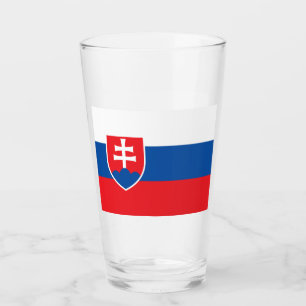 Copa de vidrio patriótico con bandera de Eslovaqui