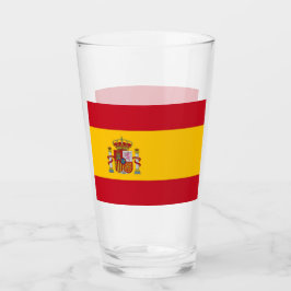 Copa de vidrio patriótico con bandera de España
