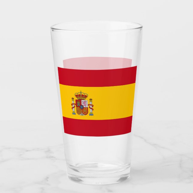Copa de vidrio patriótico con bandera de España (Anverso)