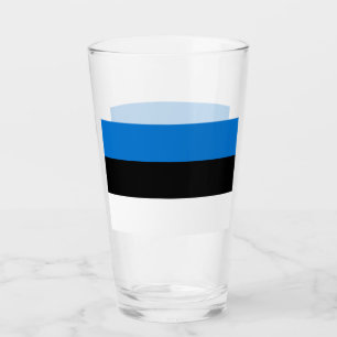 Copa de vidrio patriótico con bandera de Estonia