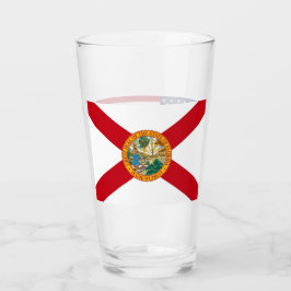 Copa de vidrio patriótico con bandera de Florida