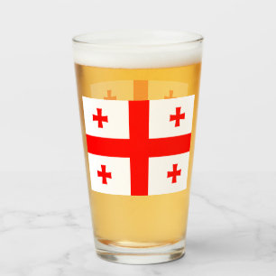 Copa de vidrio patriótico con bandera de Georgia