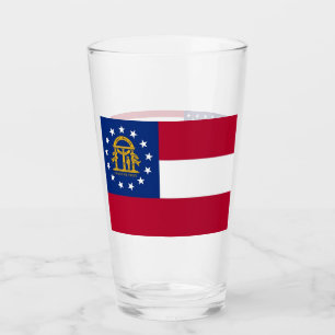 Copa de vidrio patriótico con bandera de Georgia