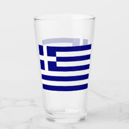 Copa de vidrio patriótico con bandera de Grecia