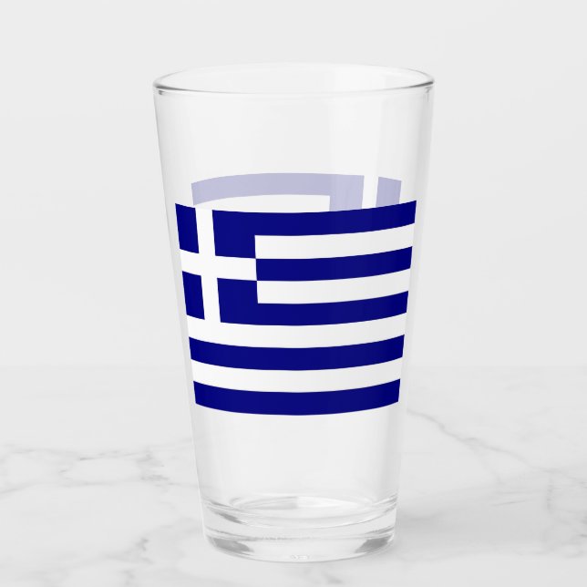 Copa de vidrio patriótico con bandera de Grecia (Anverso)