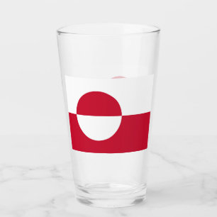 Copa de vidrio patriótico con bandera de Groenland