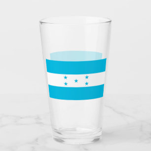 Copa de vidrio patriótico con bandera de Honduras