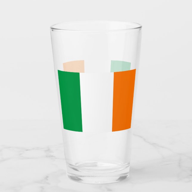 Copa de vidrio patriótico con bandera de Irlanda (Anverso)