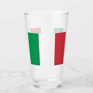 Copa de vidrio patriótico con bandera de Italia