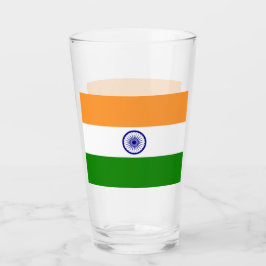 Copa de vidrio patriótico con bandera de la India
