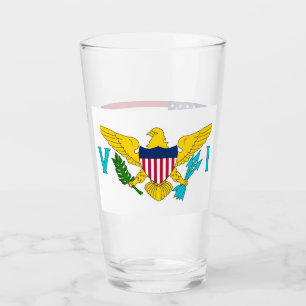 Copa de vidrio patriótico con bandera de las Islas