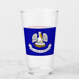 Copa de vidrio patriótico con bandera de Luisiana
