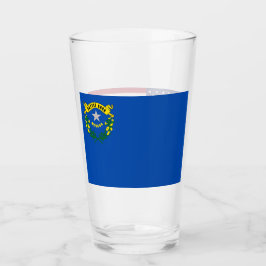 Copa de vidrio patriótico con bandera de Nevada