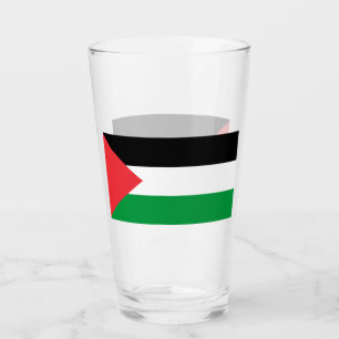 Copa de vidrio patriótico con bandera de Palestina