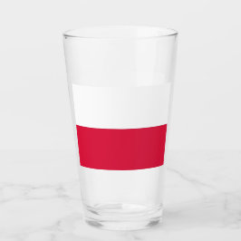 Copa de vidrio patriótico con bandera de Polonia