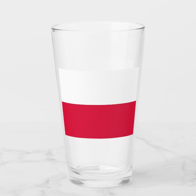 Copa de vidrio patriótico con bandera de Polonia (Anverso)