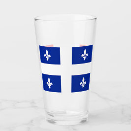 Copa de vidrio patriótico con bandera de Quebec, C