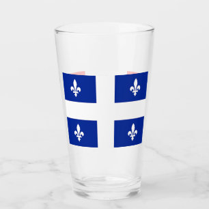 Copa de vidrio patriótico con bandera de Quebec, C