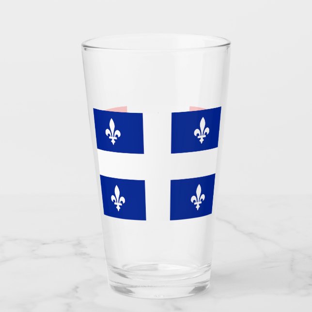 Copa de vidrio patriótico con bandera de Quebec, C (Anverso)