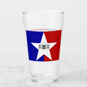 Copa de vidrio patriótico con bandera de San Anton