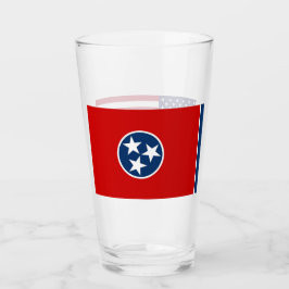Copa de vidrio patriótico con bandera de Tennessee