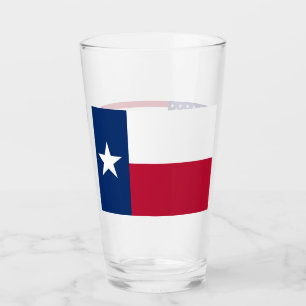 Copa de vidrio patriótico con bandera de Texas