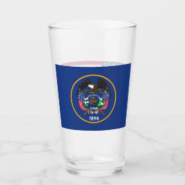 Copa de vidrio patriótico con bandera de Utah