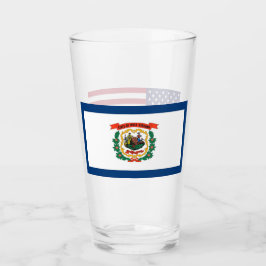Copa de vidrio patriótico con bandera de Virginia