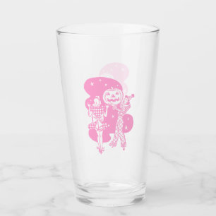 Copa de vidrio rosa retro de Halloween para damas
