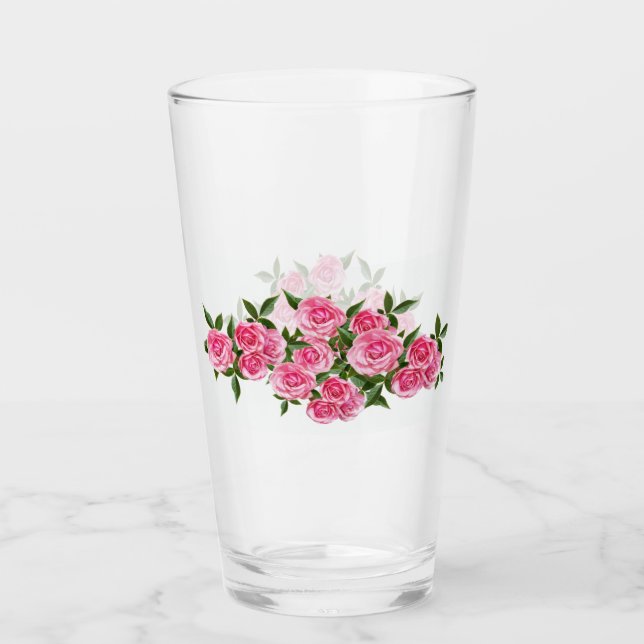 Copa de vidrio rosas (Anverso)