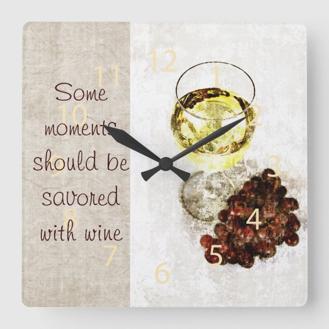 copa de vino blanca rústica con el reloj de la uva (Anverso)