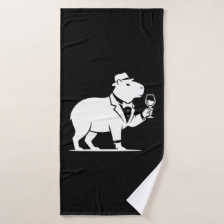 Copa de vino divertida de capybara minimalista mod