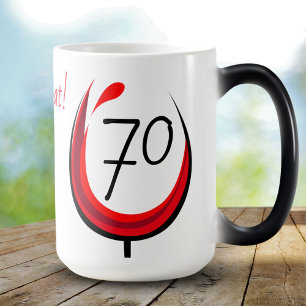 Copa de vino divertida moderna 70 ¿Y qué? cumpleañ